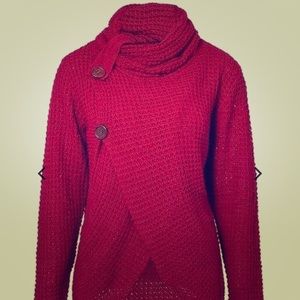 Red Button sweater from Silk over Milk